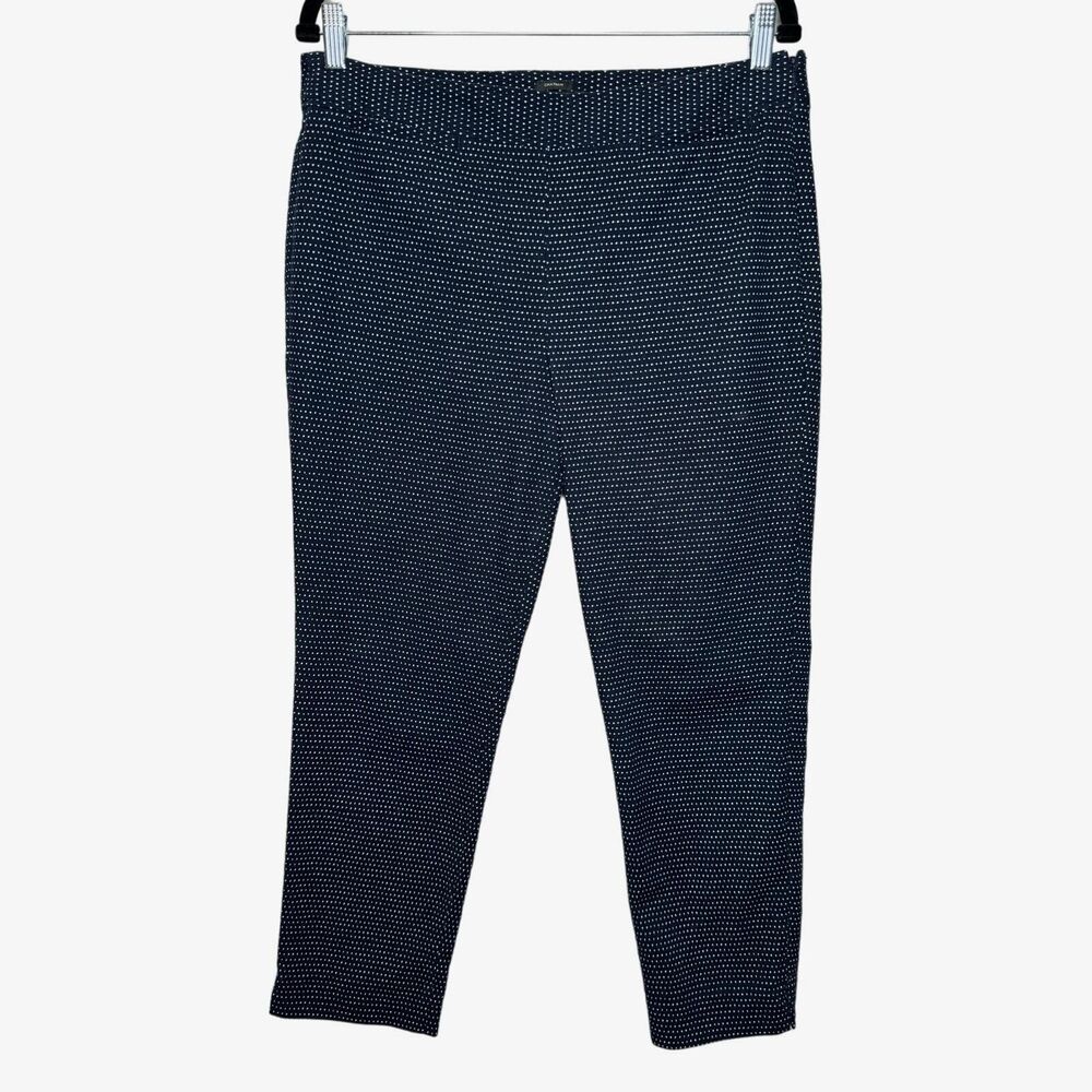 Talbots Chatham Ankle Pants Size 12P Navy White Polka Dot Office Workwear Casual